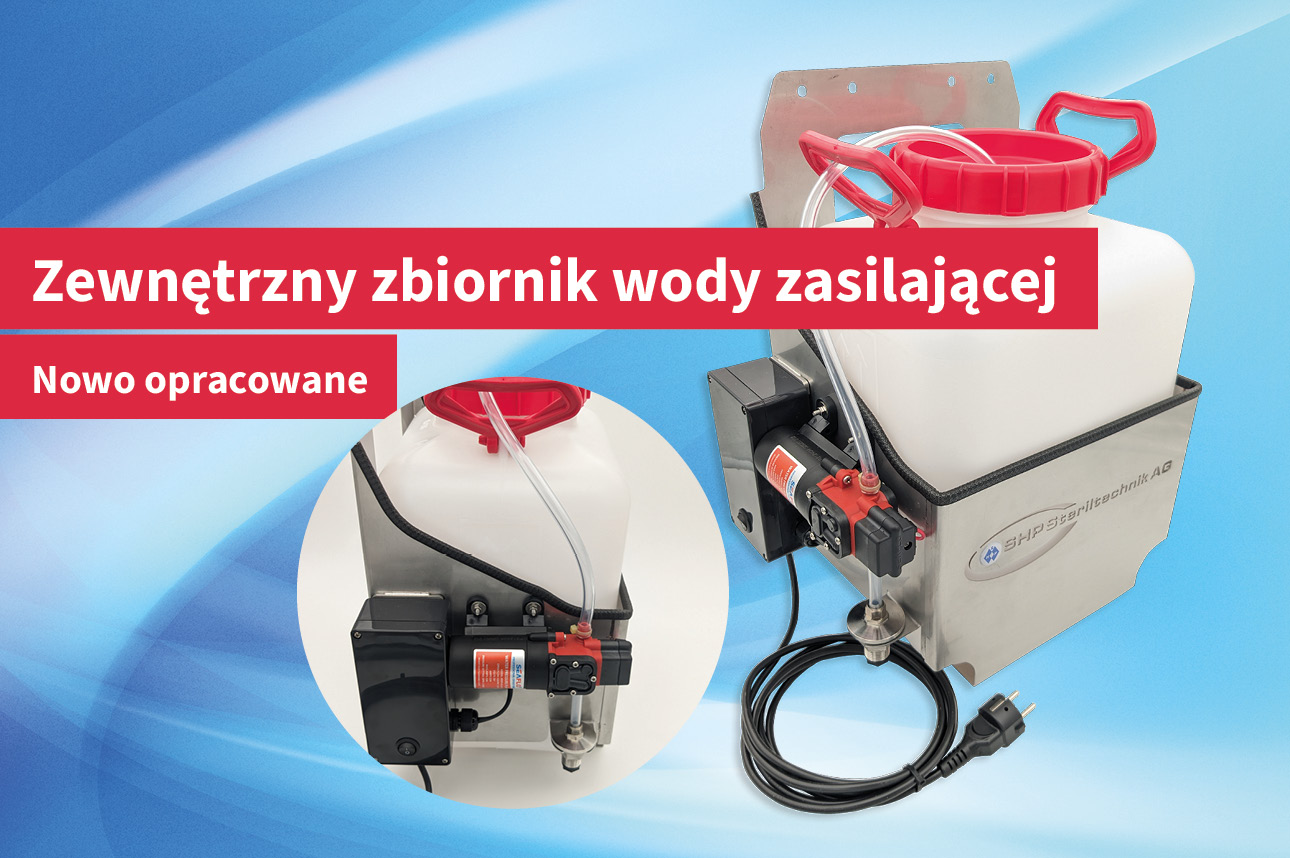 Zewnętrzny zbiornik wody zasilającej do serii LABOKLAV 55–195